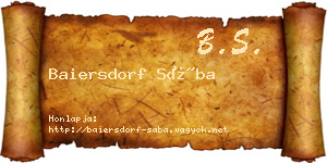 Baiersdorf Sába névjegykártya
